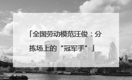 全国劳动模范汪俊：分拣场上的“冠军手”