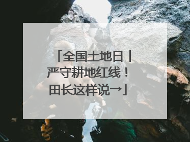 全国土地日丨严守耕地红线！田长这样说→