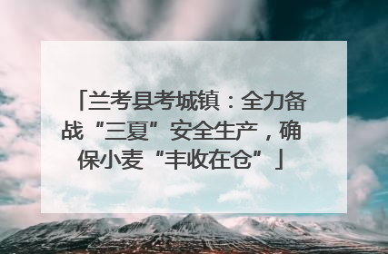 兰考县考城镇：全力备战“三夏”安全生产，确保小麦“丰收在仓”