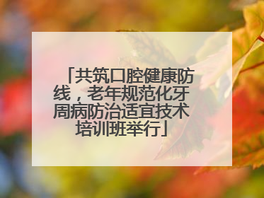 共筑口腔健康防线，老年规范化牙周病防治适宜技术培训班举行