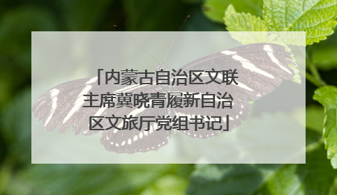 内蒙古自治区文联主席冀晓青履新自治区文旅厅党组书记