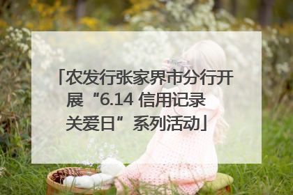 农发行张家界市分行开展“6.14 信用记录关爱日”系列活动