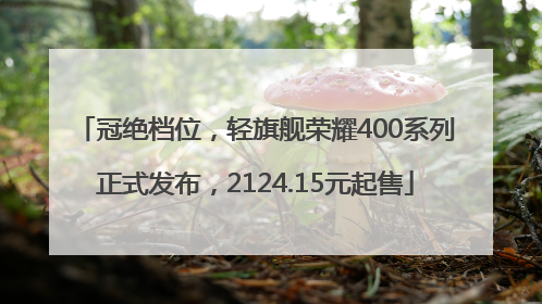 冠绝档位，轻旗舰荣耀400系列正式发布，2124.15元起售