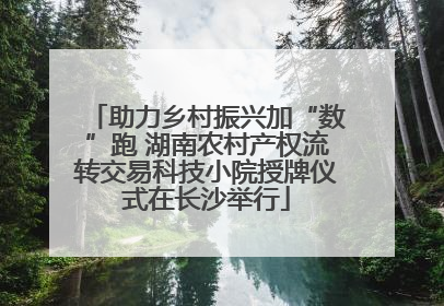 助力乡村振兴加“数”跑 湖南农村产权流转交易科技小院授牌仪式在长沙举行