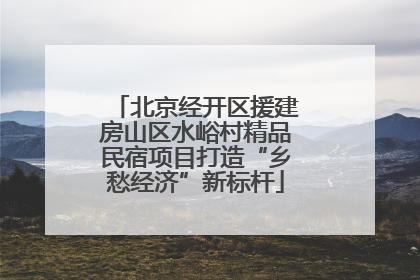 北京经开区援建房山区水峪村精品民宿项目打造“乡愁经济”新标杆