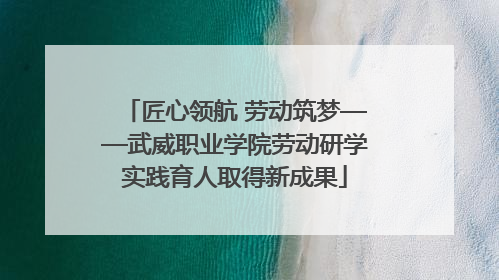 匠心领航 劳动筑梦——武威职业学院劳动研学实践育人取得新成果
