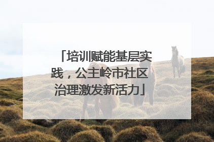培训赋能基层实践，公主岭市社区治理激发新活力