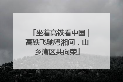 坐着高铁看中国｜高铁飞驰粤湘间，山乡湾区共向荣