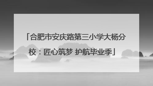 合肥市安庆路第三小学大杨分校：匠心筑梦 护航毕业季