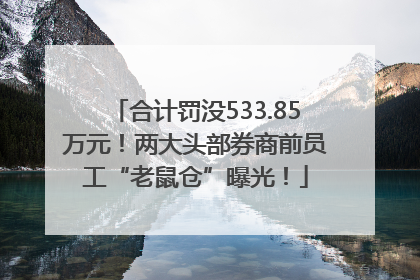 合计罚没533.85万元！两大头部券商前员工“老鼠仓”曝光！