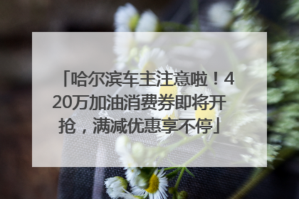 哈尔滨车主注意啦！420万加油消费券即将开抢，满减优惠享不停