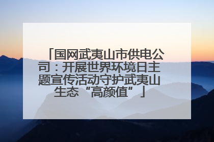 国网武夷山市供电公司：开展世界环境日主题宣传活动守护武夷山生态“高颜值”