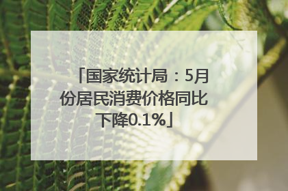 国家统计局:5月份居民消费价格同比下降0.1%