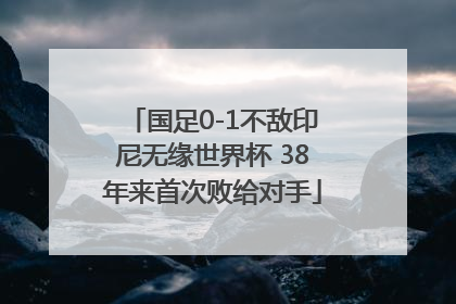 国足0-1不敌印尼无缘世界杯 38年来首次败给对手