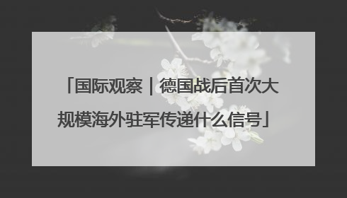 国际观察｜德国战后首次大规模海外驻军传递什么信号