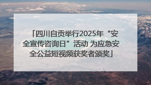 四川自贡举行2025年“安全宣传咨询日”活动 为应急安全公益短视频获奖者颁奖