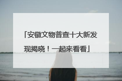 安徽文物普查十大新发现揭晓！一起来看看
