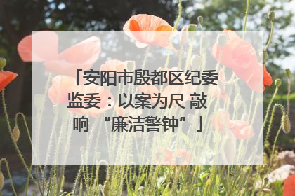 安阳市殷都区纪委监委：以案为尺 敲响 “廉洁警钟”