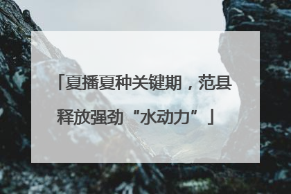 夏播夏种关键期，范县释放强劲“水动力”