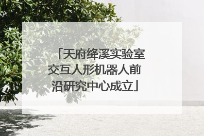 天府绛溪实验室交互人形机器人前沿研究中心成立