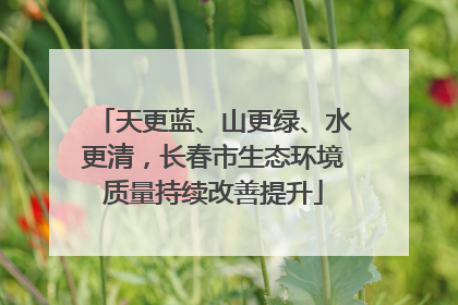 天更蓝、山更绿、水更清，长春市生态环境质量持续改善提升