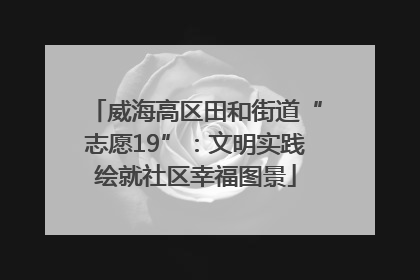 威海高区田和街道“志愿19”：文明实践绘就社区幸福图景