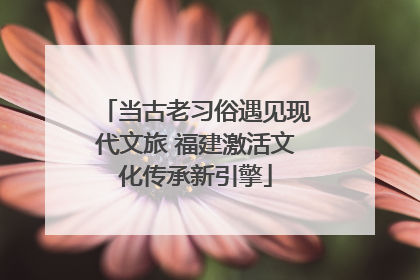 当古老习俗遇见现代文旅 福建激活文化传承新引擎