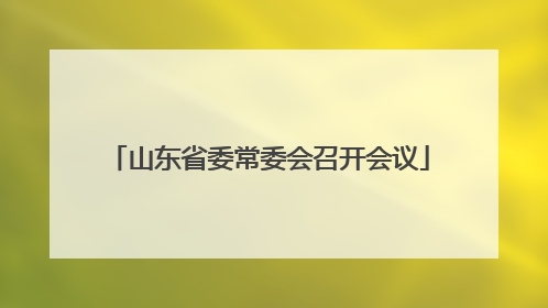 山东省委常委会召开会议
