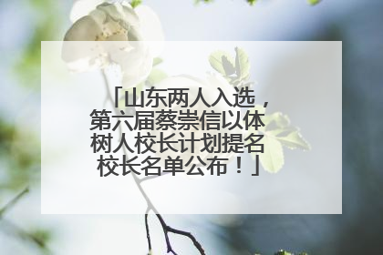 山东两人入选，第六届蔡崇信以体树人校长计划提名校长名单公布！