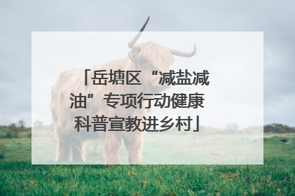 岳塘区“减盐减油”专项行动健康科普宣教进乡村
