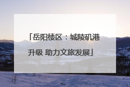 岳阳楼区：城陵矶港升级 助力文旅发展