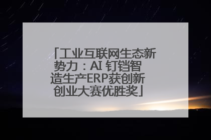工业互联网生态新势力：AI 钉铛智造生产ERP获创新创业大赛优胜奖