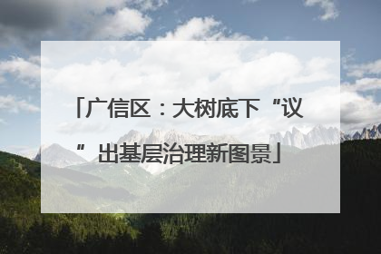 广信区：大树底下“议”出基层治理新图景