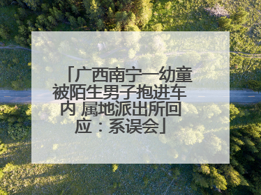 广西南宁一幼童被陌生男子抱进车内 属地派出所回应：系误会