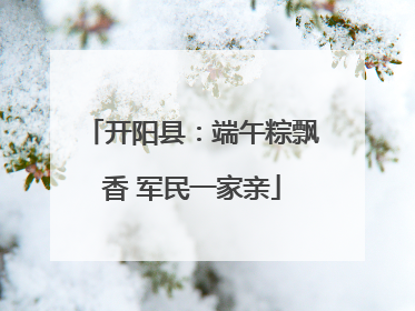 开阳县：端午粽飘香 军民一家亲