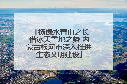 扬绿水青山之长 借冰天雪地之势 内蒙古根河市深入推进生态文明建设