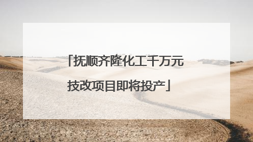 抚顺齐隆化工千万元技改项目即将投产