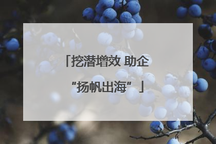挖潜增效 助企“扬帆出海”