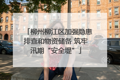 柳州柳江区加强隐患排查和物资储备 筑牢汛期“安全堤”