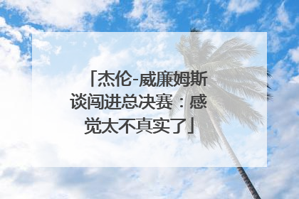 杰伦-威廉姆斯谈闯进总决赛：感觉太不真实了