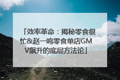 效率革命：揭秘零食很忙&赵一鸣零食单店GMV飙升的底层方法论