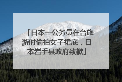 日本一公务员在台旅游时偷拍女子裙底，日本岩手县政府致歉