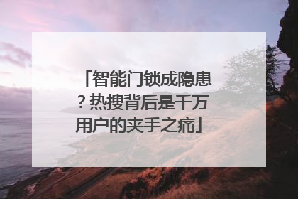 智能门锁成隐患？热搜背后是千万用户的夹手之痛