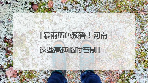 暴雨蓝色预警！河南这些高速临时管制