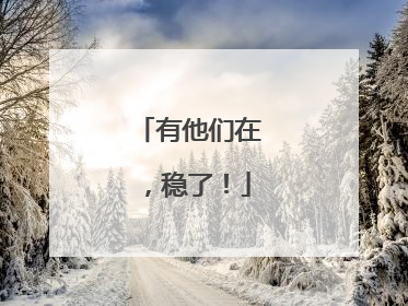 有他们在，稳了！