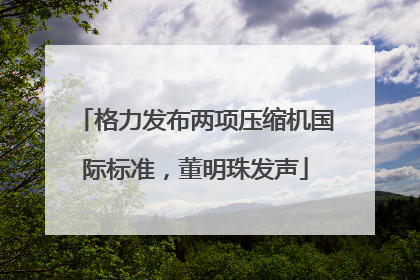 格力发布两项压缩机国际标准，董明珠发声