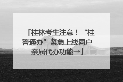 桂林考生注意！“桂警通办”紧急上线同户亲属代办功能→