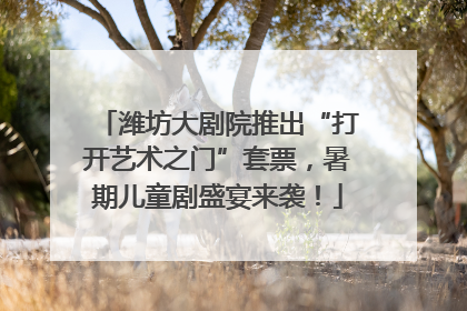潍坊大剧院推出“打开艺术之门”套票，暑期儿童剧盛宴来袭！