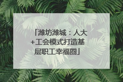 潍坊潍城：人大+工会模式打造基层职工幸福圈