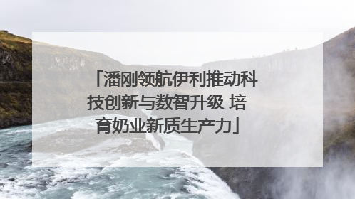 潘刚领航伊利推动科技创新与数智升级 培育奶业新质生产力